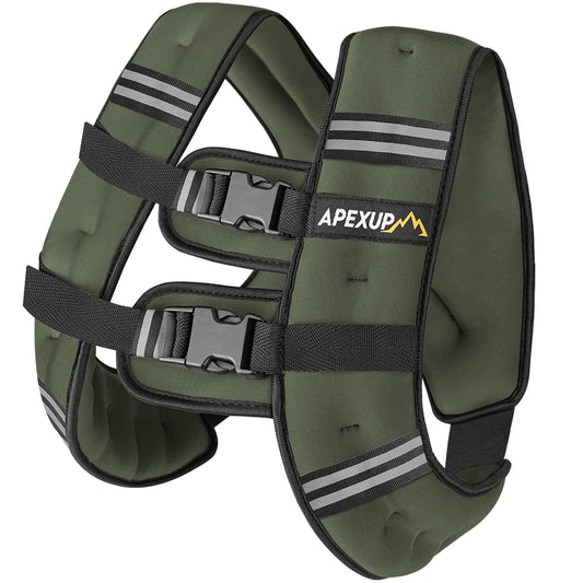 APEXUP 15lbs Weighted Vest Men Women, Weight Vest for Women Workout Equipment for Strength Training Running (Green)