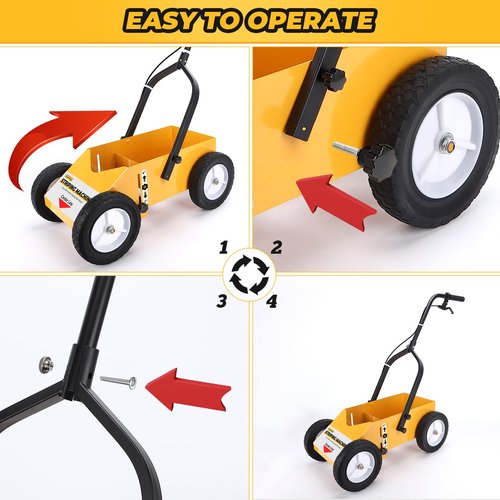 YOOLLE-TOOLS 2395000 High-Performance Striping Line Marking Machine, Parking Lot Striping Machine, Compatible with Professional Inverted Striping Spray Paint, 9.8" x 13" x 28.3", Yellow