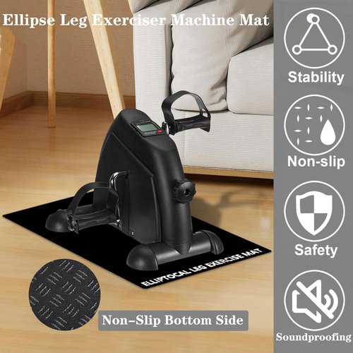 Non-Slip Workout Mat for Ellipse Machine Leg Exerciser Thick Exercise Mat for Under Desk Elliptical Treadmill Mat Home Floor Protection Gym Mat (Single non-slip, 23.6"L x 17"W x 0.2"Th)