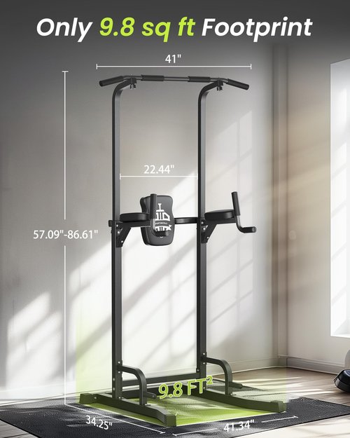 Sportsroyals Pull up Bar Multi-Function Power Tower Dip Station Core Training Fitness Equipment 400LBS