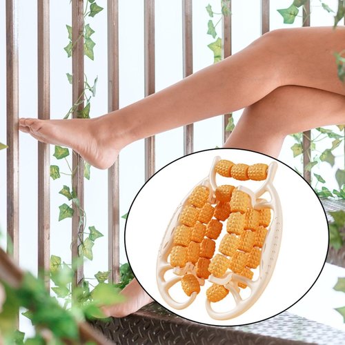 ChuYiElegance 29 Point Roller for Leg Massage Handheld Tool for Body Relaxation and Fitness, Orange