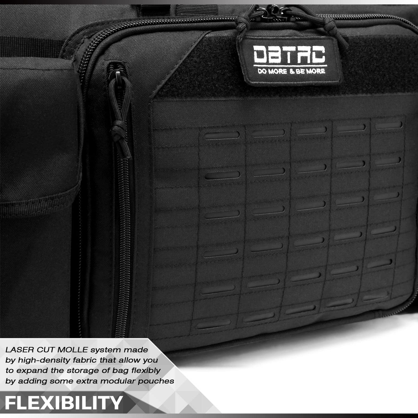 DBTAC Urban Classic Tactical Double Long Gun Bag Soft Rifle Case Pistol Transportation Case w/Backpack Strap for Range Shooting Outdoor Hunting (Black, 32" x 12“ Double Rifle Case)