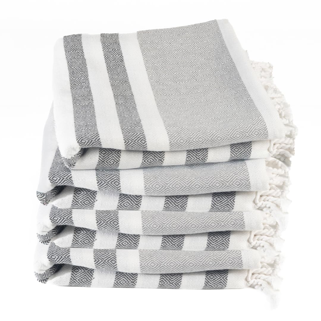 9Threads Cotton Turkish Beach Towel with Towels Oversized 36"x72" Pool Absorbent Extra Large Quick Dry Sand Travel Towel (Mélange Drift, 4 Pack)