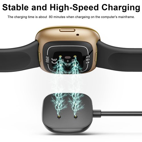 Vancle Fast Wall Charger for Fitbit Versa 4 / Versa 3 / Sense 2 / Sense, 3.3Ft Replacement USB Charging Cable Cord Magnetic Dock Stand for Versa 4/3 / Sense 2 Smartwatch