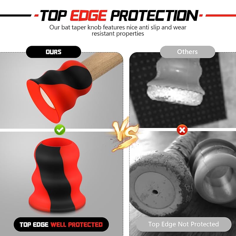Gemscream Bat Grip Choke Up Rings with 8 Variation: Multicolor – Includes 2 Wrist Sweatbands