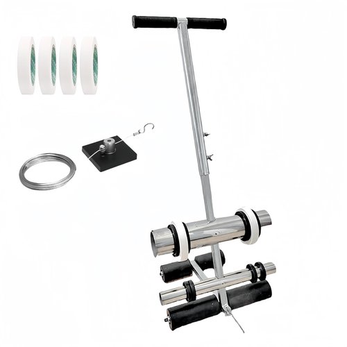 Court Line Tape Applicator Machine, Parking Lot Striping Machine, Basketball Court Line Marking Kit with 4 Rolls of Tape for Driveway Pickleball Court Road Warning, 1.6??11??Spacing