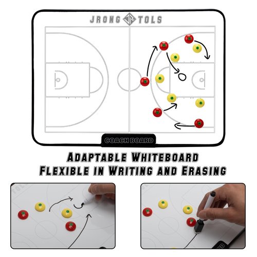 Double-Sided Electronic Coaching Board 15.5 Inch LCD Screen Basketball Tactical Coach Board with Stylus Pen, Dry Erase Pen and Eraser, Magnets for Training Teaching