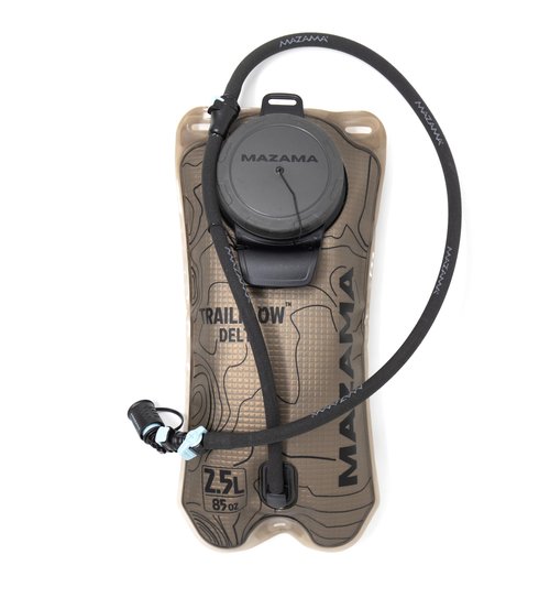 Mazama Trailflow Delta Tactical Insulated Hydration Reservoir with Insulated Tube. Military-Grade, BPA-Freee, Taste-Free Materials. Large 88mm Fill Port with Rubber Grip Twist Cap. 2.5L/85oz.