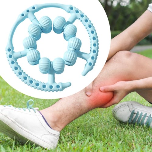 Colaxi Muscle Massage Roller Leg Clamp Arm Thigh Lightweight Multifunction Deep Tissue Fitness 20 Point Roller for Bodybuilding Gift, Blue
