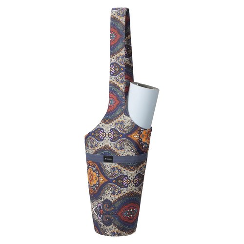Navaris Yoga Mat Bag - Boho Shoulder Carry Bag with Three Pockets - Storage for Pilates Mats - Lightweight, Durable and Foldable Bag - Perfect for Gym, Shopping and More