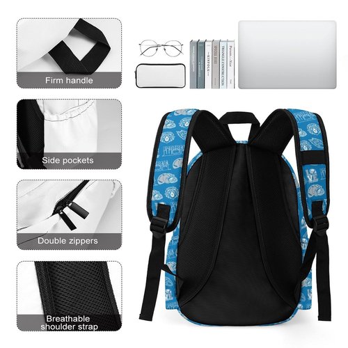 WTKBLAN Football Gifts for Detroit Fans, Football Sport Backpack, Sport Style Bag, Large Capacity Travel Gym Casual Backpack