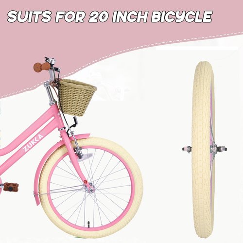 WEEROCK 20 Inch Front Wheel for Kid Bike, 20" Replacement Bicycle Wheel Set with 20 in Bike Tire and Inner Tube, Purple
