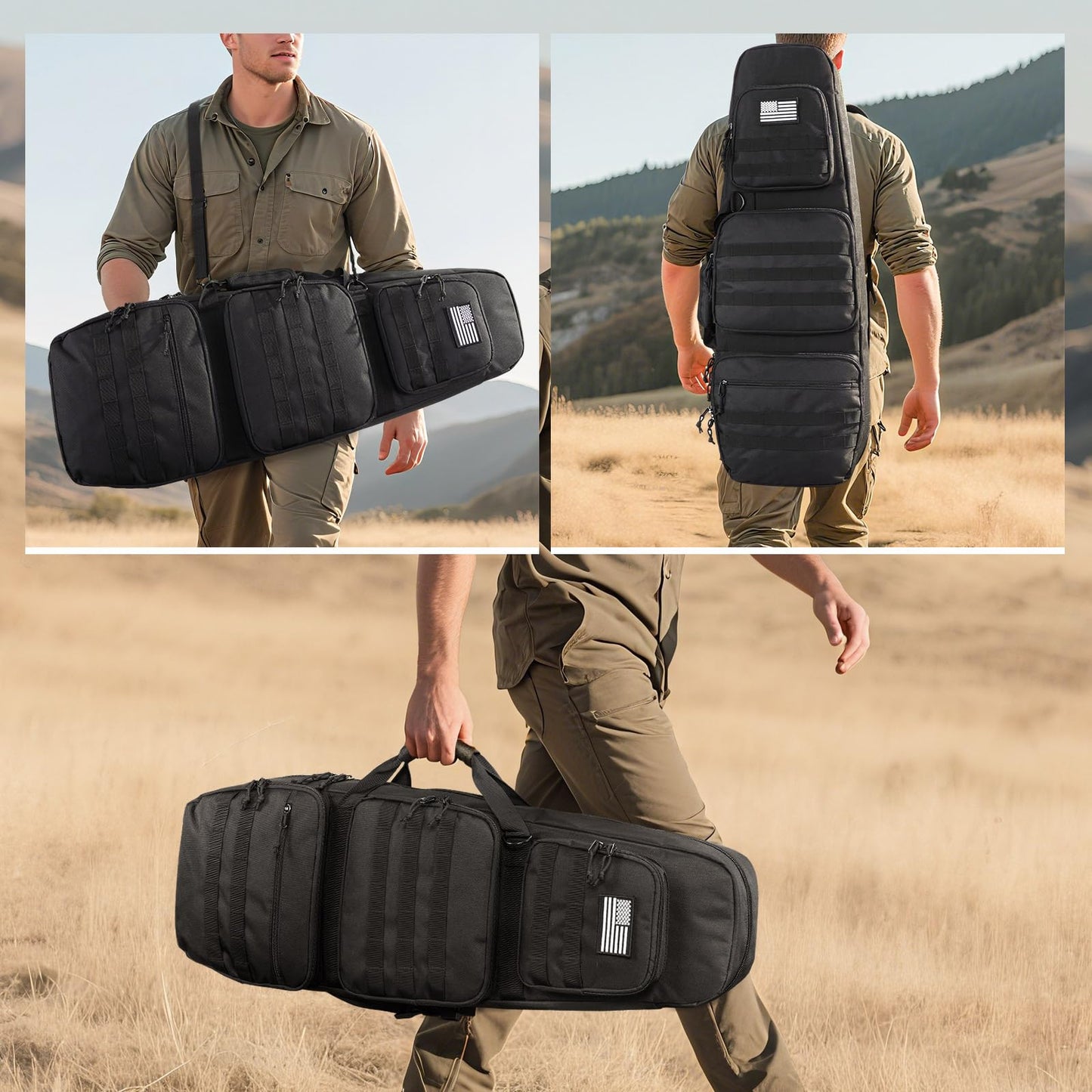Trakiom Soft Double Rifle Case, Lockable Zippers and Accessory Pockets