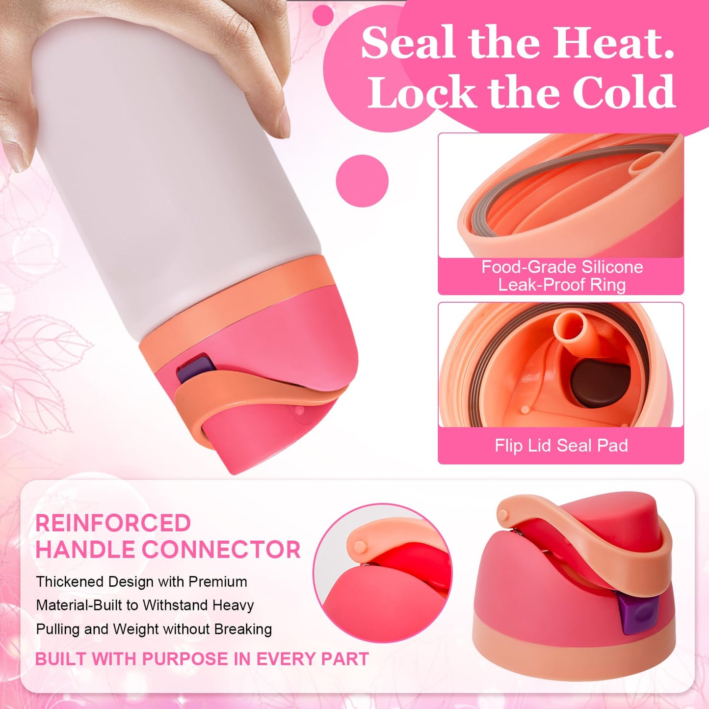Replacement Lid for Owala Freesip, Compatible with Owala Cup 16oz 24oz 32oz 40oz, One Button Water Bottle Top Lid Replacement Accessory and Straws, Leakproof, BPA-Free (red)