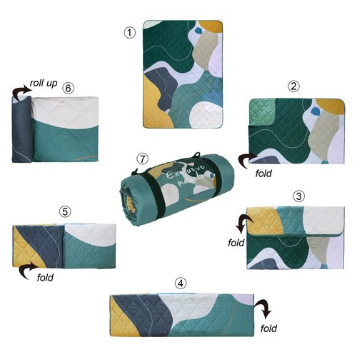 Exclusivo Mezcla Waterproof Picnic Blankets 3-Layer 60x80 INCH Large Sandproof Beach Blanket Foldable Outdoor Blanket for Camping on Grass Picnic Mat