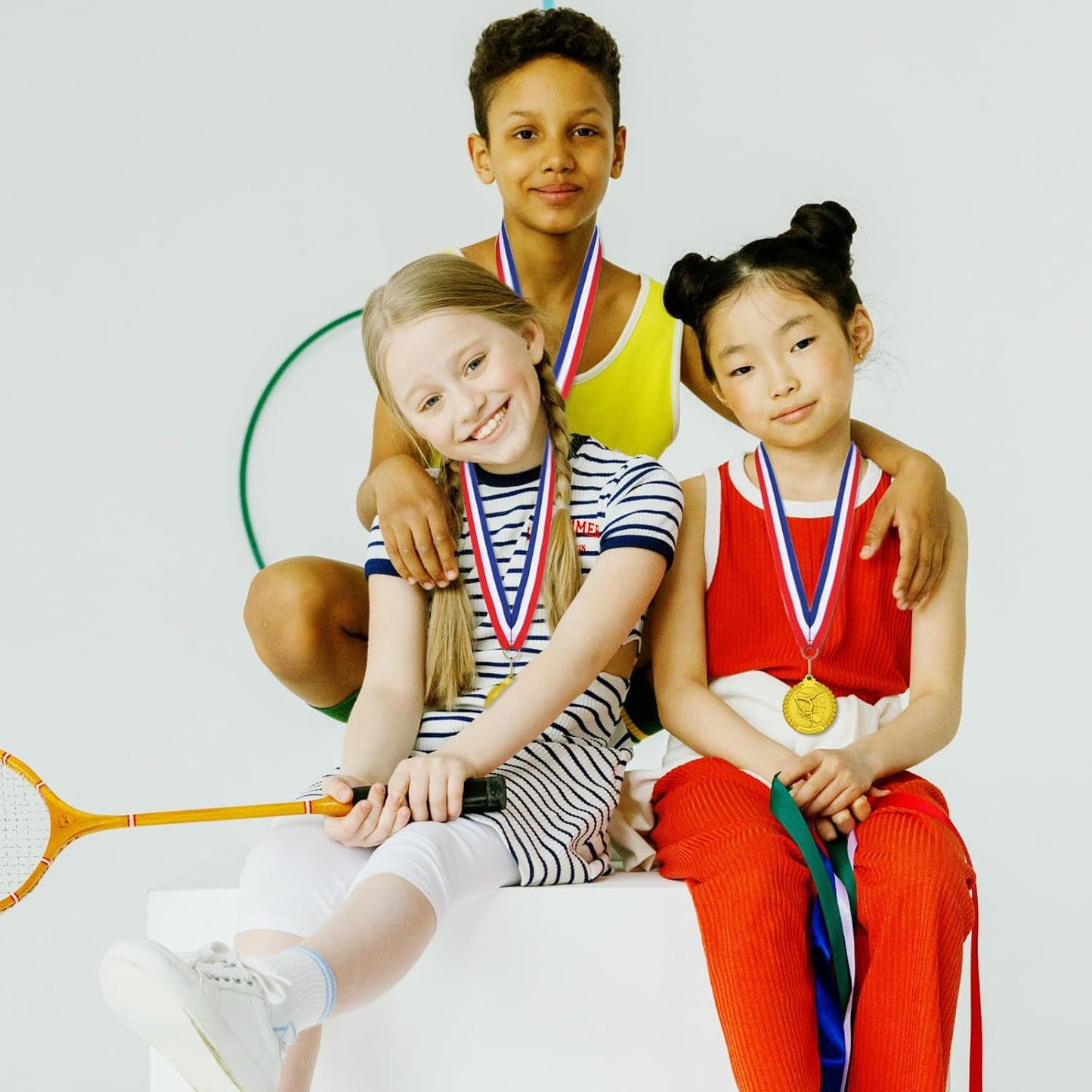 12 Pieces Gold Medals for Awards - Winner Medal Metal with Neck Ribbon Prizes for Kids, Adults, Sports Day, Spelling Bees, Competitions, Party, 2 Inches