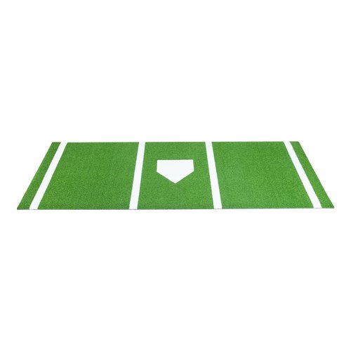 VEVOR 10'x3.8' Baseball Softball Hitting Batting Mat, Indoor/Outdoor Anti-Slip Anti-Fade Softball Mat, Lined & Foam Backing Training Aid with Tightening Rope, Portable Practice Mats, Green