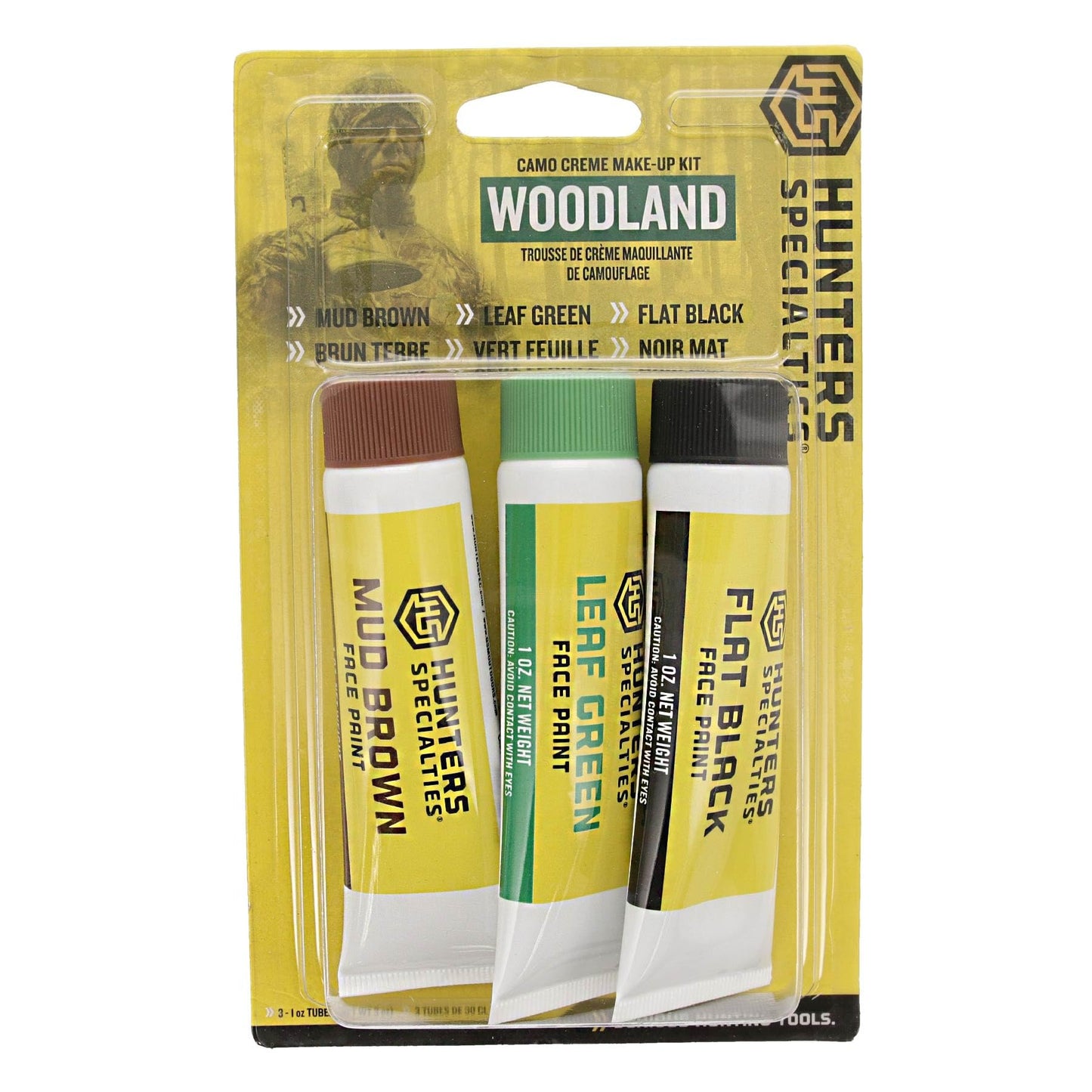 Hunters Specialties Long-Lasting Easy-to-Use Concealment Camo Creme Tube Makeup for Hunting - Woodland Camo Kit