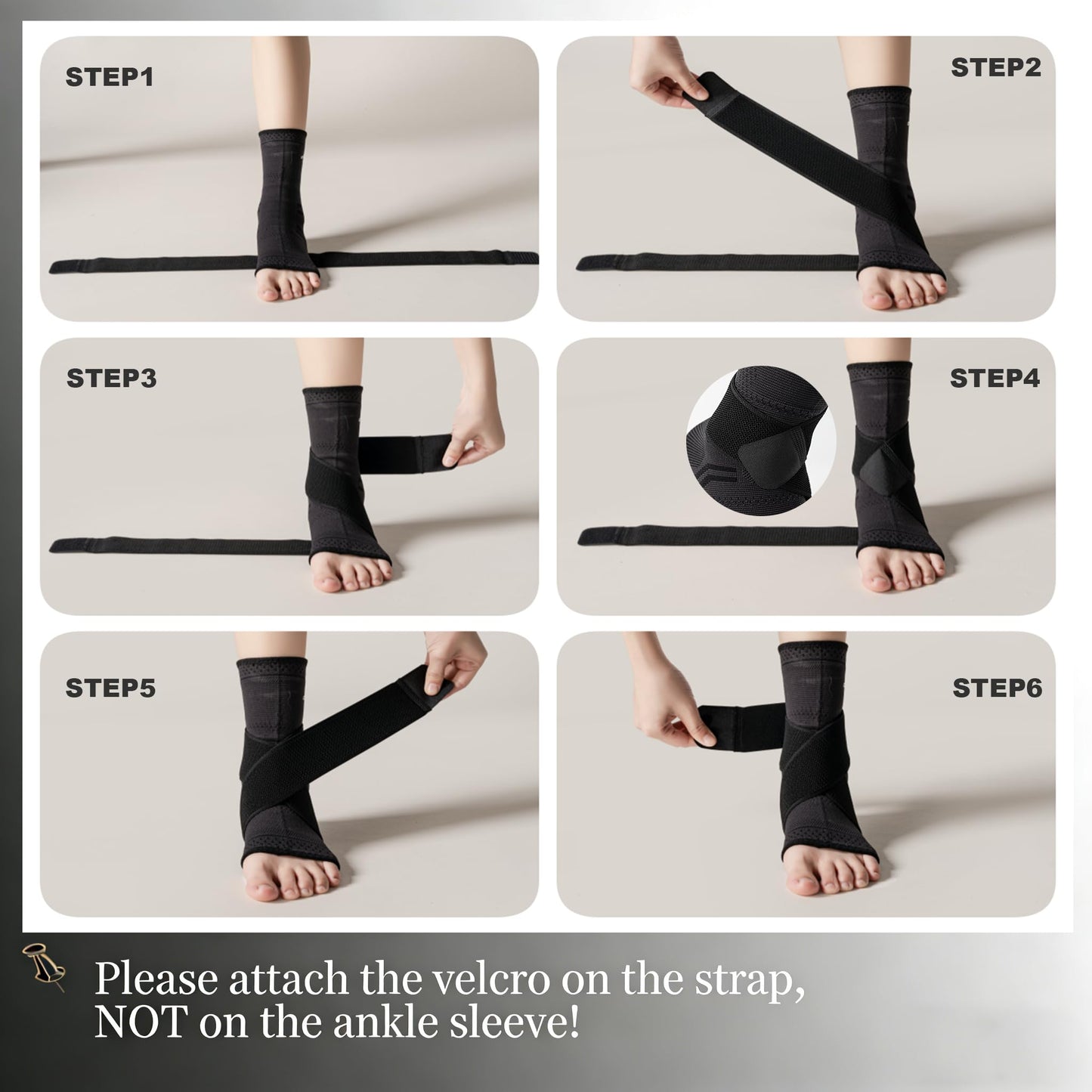 ABIRAM Ankle Brace for Men & Women - Adjustable Compression Sleeve with Wrap, Stability Support & Relief for Sprained Ankle, Plantar Fasciitis & Achilles Tendonitis - Breathable Running & Sports Gear