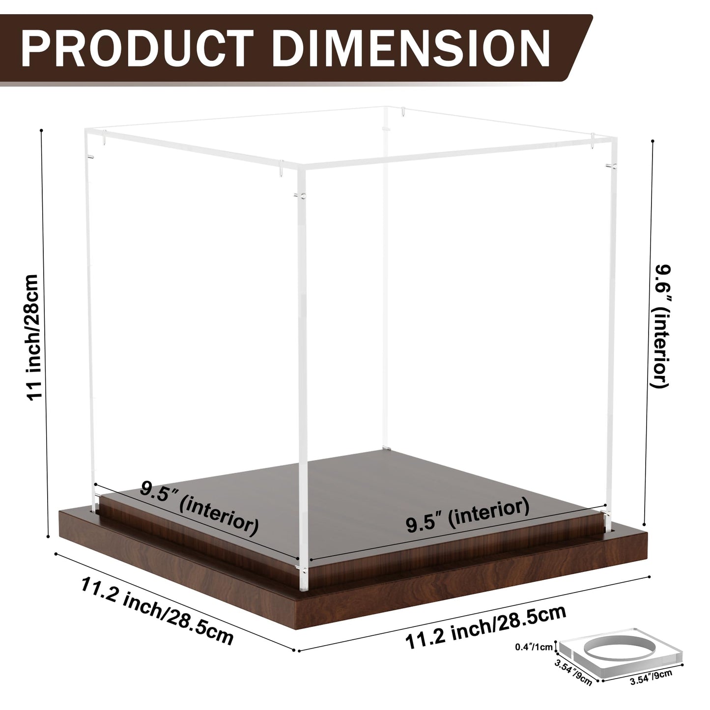VGMiu Soccer Ball Display Case with Wood Base, Clear Acrylic Display Case Soccer Box with Removable Built-in Ball Holder for Autographed Balls, Sports Collectibles, Memorabilia Displays