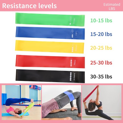 ywduoying 15 PCS Pilates Essential Kit for Women Pilates Ring Ball Resistance Bands Exercise Equipment for Home Workouts (Pink)