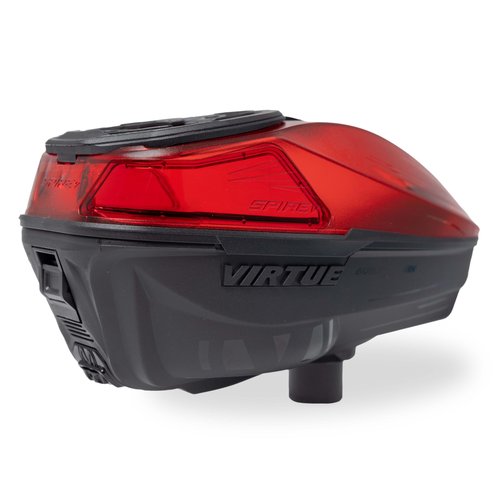VIRTUE Spire V - Spire 5 - Paintball Loader - Paintball Hopper – 230 Round Capacity - CrownSF III Speed Feed & Rain Lid - Dust Crystal Limited Edition (Red Black)