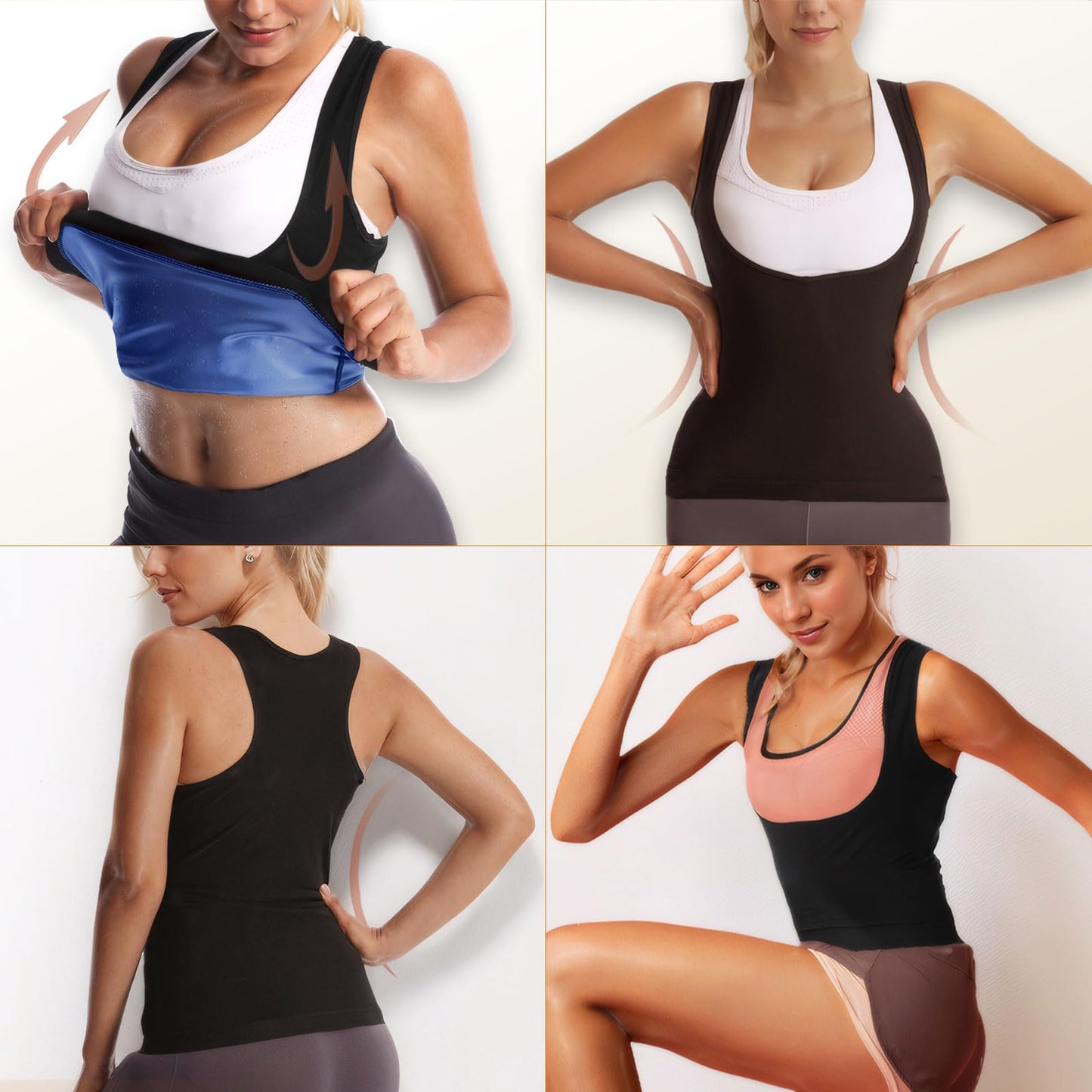Sweat Sauna Vest for Women-Sauna Suit for Women,Sauna Shirt for Women Workout-Slimming Faja-Hot Sweat Sauna Shirt