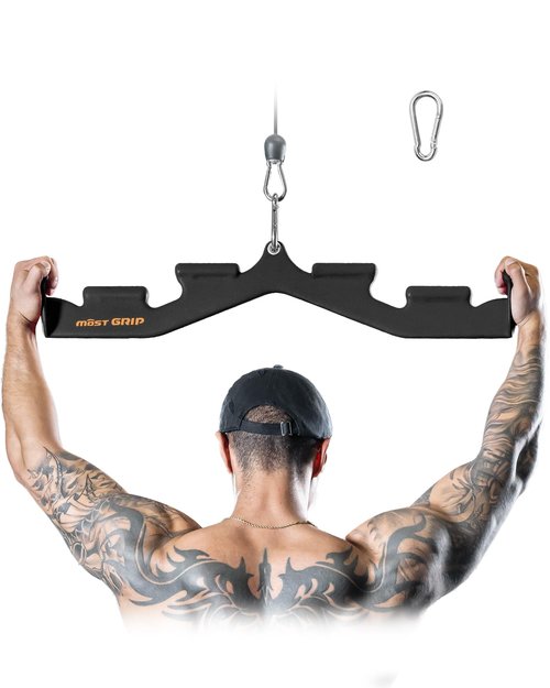 MOST GRIP LAT Pull Down Bar with 6 Ergonomic Handles, Neutral Grip LAT Pulldown Attachments for Whole Back Training, Wide Grip LAT Pulldown Bars for Home Gym Cable