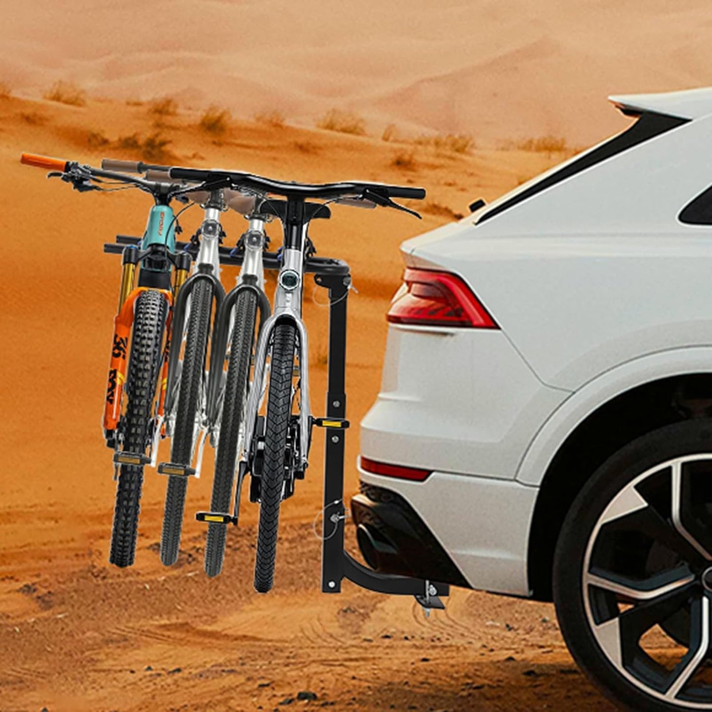 2 Bike Hitch Rack, Heavy-Duty Foldable Steel Bicycle Rack with Hitch and Anti-Rattle Straps, 2" Receiver Compatible, Easy to Assemble & Use, Bike Holder for Car, SUV, Truck
