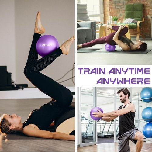 jjshund Pilates Ball, 9,8 Inch Small Exercise Mini Yoga Soft Workout Ball for Home Gym Yoga, Pilates, Core Training, Workout, Balance, Stability