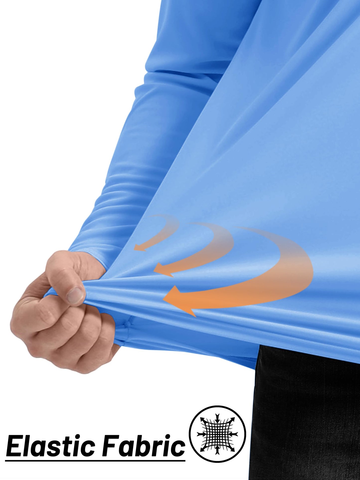 TACVASEN Long Sleeve Swim Shirts for UPF 50+ Sun Protection Pullover Shirts Quick Dry Rash Guard Outdoor 1/4 Zip Workout T-Shirts Light BlueXXL