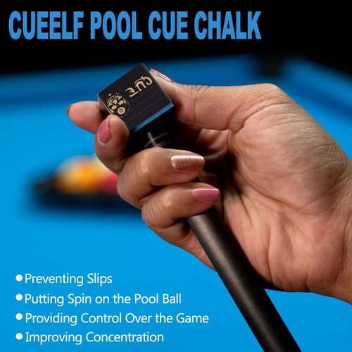 CUEELF Cube Pool Cue Chalk Technology Billiard Pool Stick Chalk with Storage Box Included (Grey)