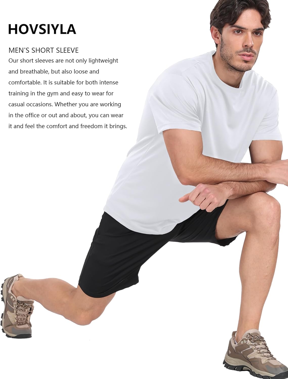 1/5 Pack Workout Shirts for Men Athletic Running Gym Quick Dry Short Sleeve Performance Moisture Wicking T Shirt