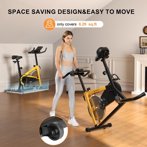 Exercise Bikes for Home,Indoor Cycling Bike with Adjustable Magnetic,Brake Pad Resistance Silent Belt Drive,330lbs Weight Capacity &Upgraded Version Seat for Home Cardio&Weight Loss(Classical Exercise Bikes Plus)