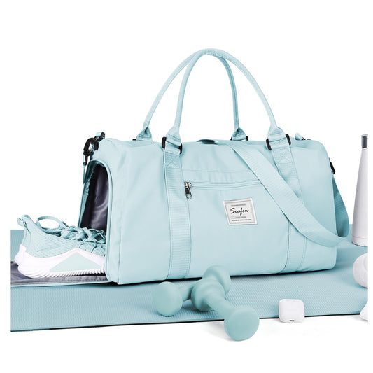 Gym Bags Womens Mens with Shoes Compartment and Wet Pocket Travel Duffel Bag for Women for Plane Sport Gym Tote Bags Swimming YogaSmall Waterproof Weekend Overnight Bag Carry on Bag Hospital Holdalls