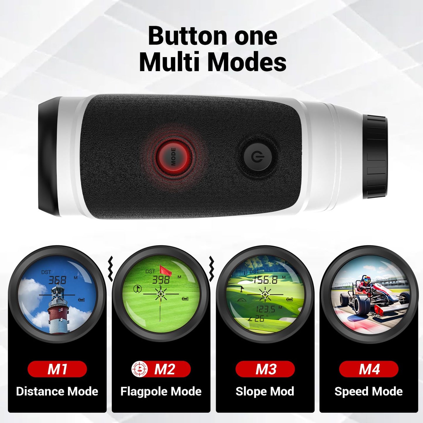 Golf Rangefinder with Slope Switch | Pin-Lock Vibration & 7X Magnification | 1200 Yards Reliable Distance | Durable, Replaceable CR2-3V Battery | Premium Golfing Accessories for Men & Women