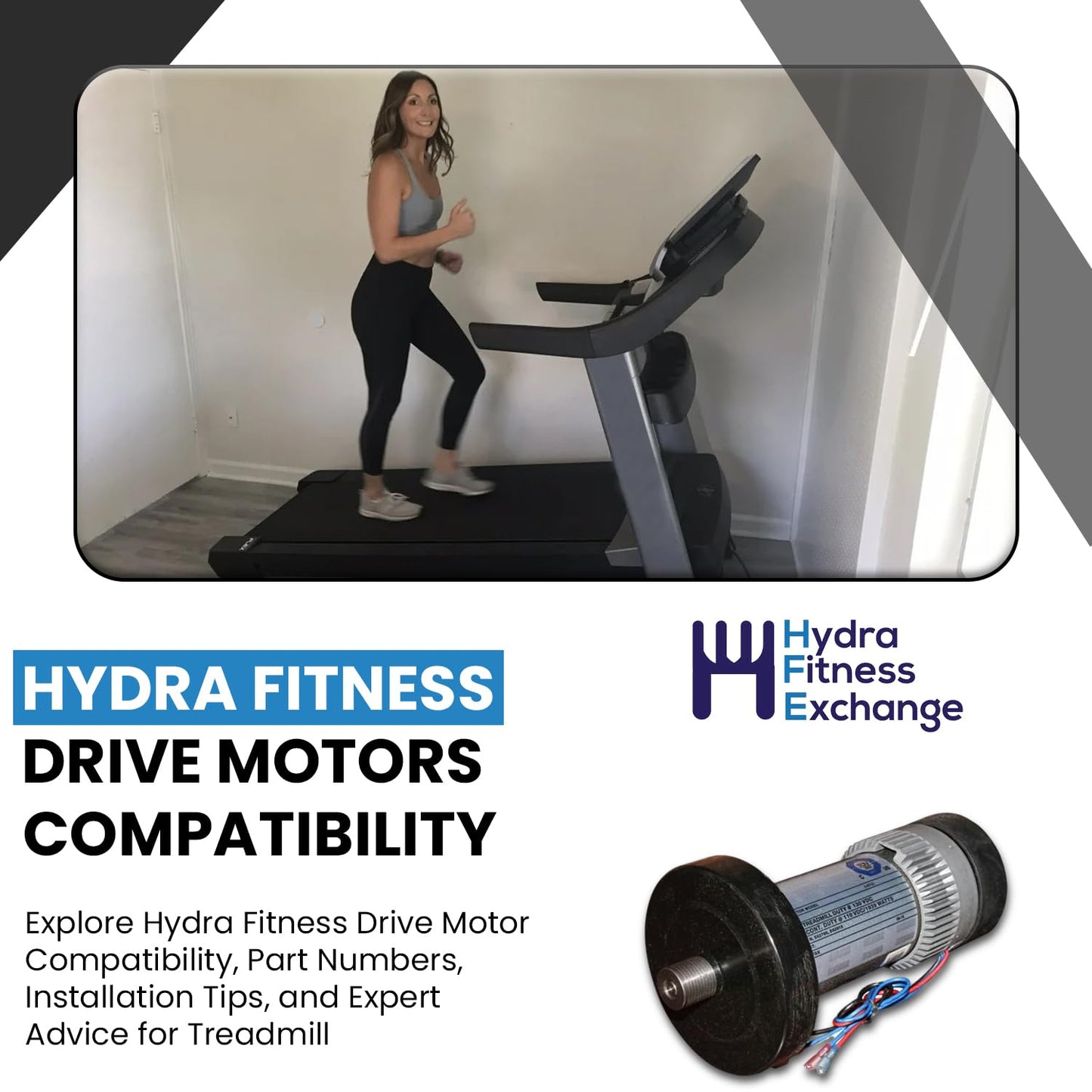 Hydra Fitness Exchange Drive Motor 405618 or 349568 or 314571 Works with Wes.lo Pro Form Healthrider Nordic Track Treadmill