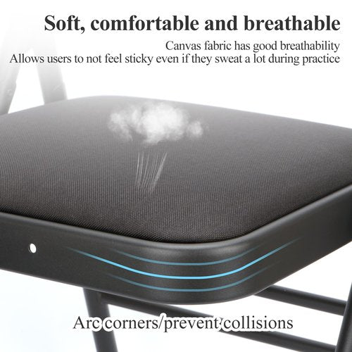 tonchean Yoga Auxiliary Chair with Lumbar Back Support Professional Thickened Foldable Balance Handstand Training Tool Abs & Core Strength Training for Seniors and Adults（Black）