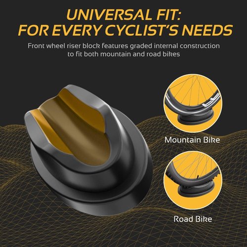 Flexzion Bike Trainer Front Wheel Block - Sturdy Molded Plastic Bicycle Stabilizing Leveling Block Support for Indoor Turbo Trainer Bike Stationary Resistance Training Exercises