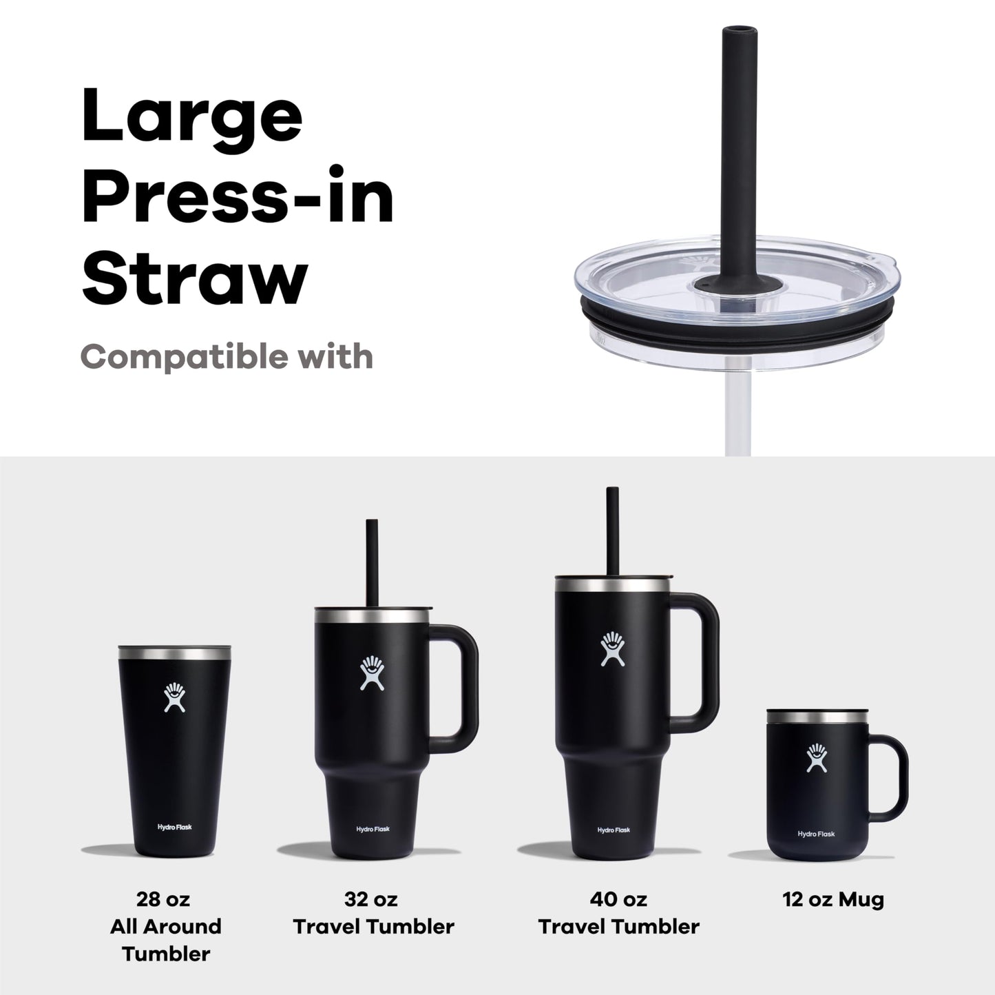 Hydro Flask Large Press-in All Around Tumbler with Clear Straw Lid