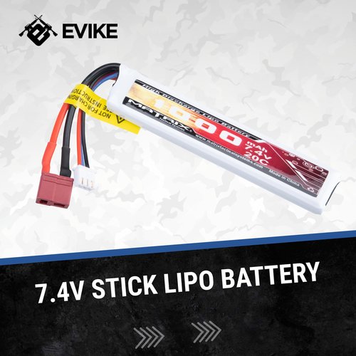 Evike Airsoft - Matrix High Performance 7.4V Stick Type Airsoft LiPo Battery (Model: 1000mAh / 20C / Deans & Short Wire)
