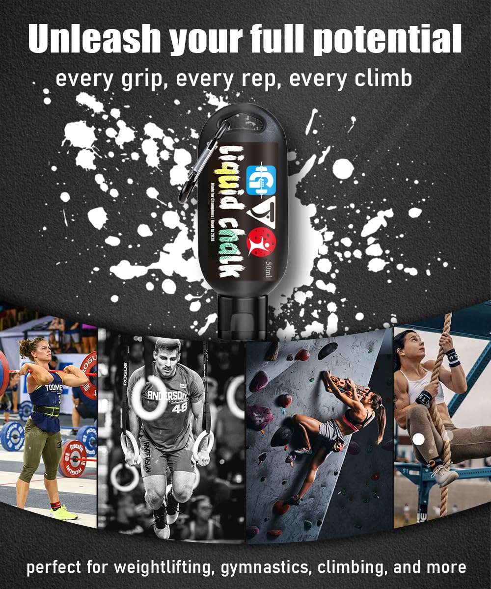 GJQ Liquid Chalk Mess-Free Gym Chalk 7’s Quick-Drying for Weightlifting, Gymnastics, Rock Climbing, Pole Dancing Sweat Resistant and Long Lasting for Stronger Hand