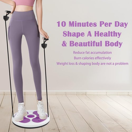 Waist Whisper Waist Twisting Disc with 3 Sport Headbands, WATUNID Body Shaping Waist Sculptor Twist with Drawstring and Foot Massage, Twister Exercise for Waist, Fitness Turntable for Home Workout