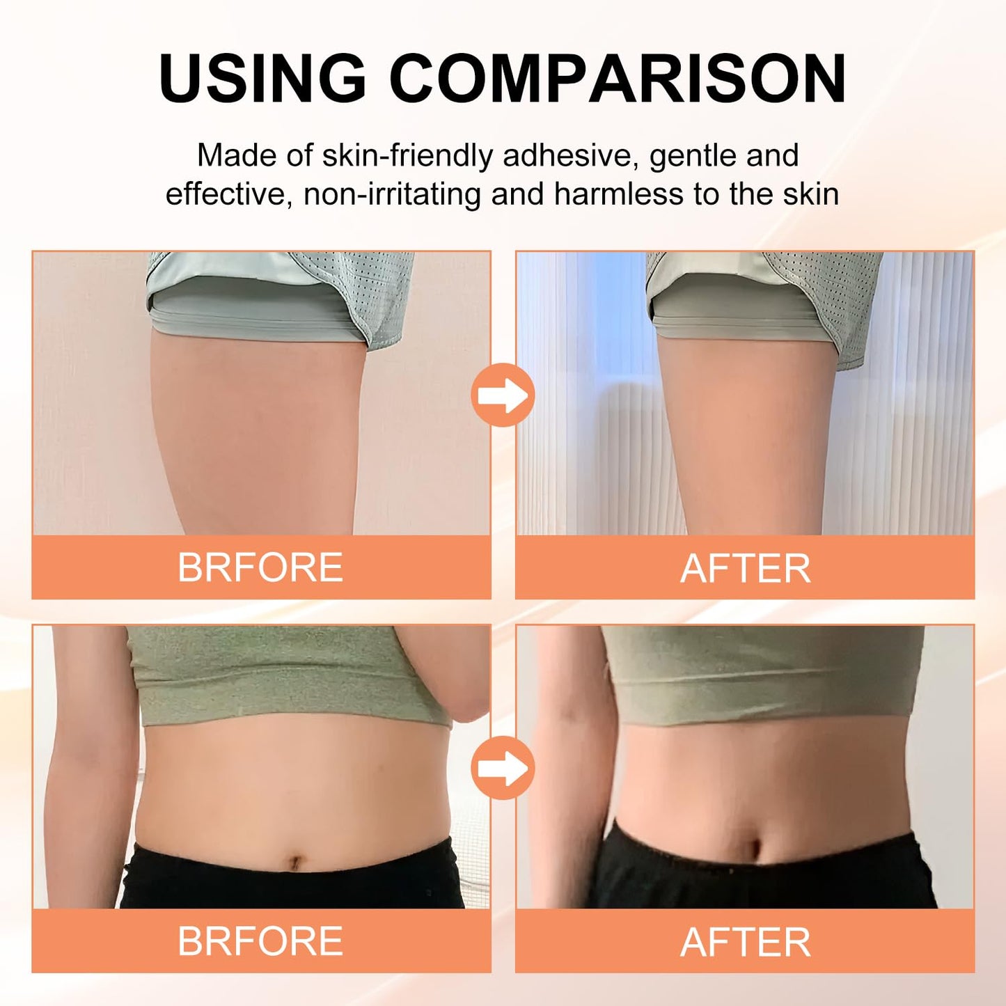 10PCS Hey Nip Thigh Lift Tape, Hey Nip Lift and Glow Patches Legs for Sagging Skin, Invisible Waterproof Adhesive Body Tape, Transparent Lifting Patches for Stomach,Thighs,Arms(1 box)