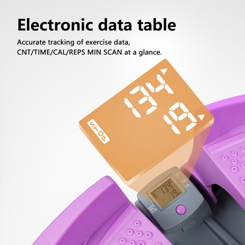 Leikefitness Steppers for Exercise at Home with Resistant Bands Portable Stair Stepper Exercise Equipment Fitness Twister Stepper Machine (Purple)