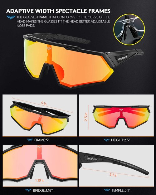 AMANEEST Sunglasses UV Protection Cycling Sunglasses for Men and Women,Impact Resistance Z87.1 for Construction