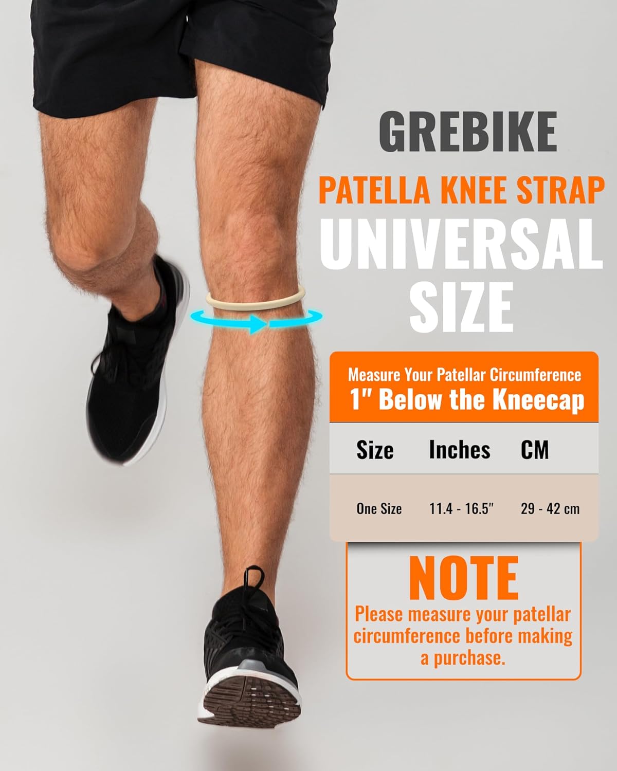 2PCS Patellar Tendon Support Strap for Knee Pain Relief, Knee Bands for Basketball, Running, Tennis, Soccer and Hiking, Silicone Patella Band for Women and Men, Includes Storage Bag (Black)