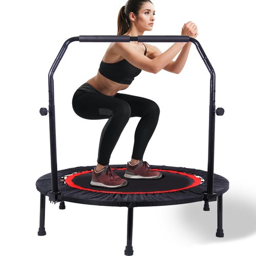 40?™â€?Mini Trampoline for Adults 400LBS Weight Capacity with Safety Pad Exercise Rebounder Trampoline for Indoor/Outdoor Workout