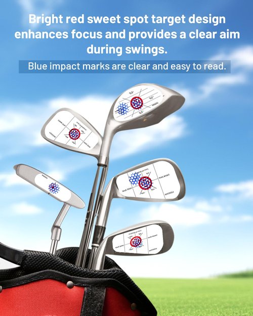 Golf Impact Tape & Stickers – Instant Swing Feedback & Sweet Spot Training, Reusable Impact Labels for Drivers, Irons & Putters, High-Precision Golf Training Aid for Indoor& Outdoor Practice(150pcs)