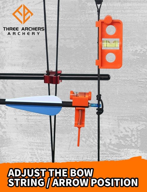 THREE ARCHERS Archery Bow Tuning and Mounting String Level Combo Kit for Compound Bows (Orange)